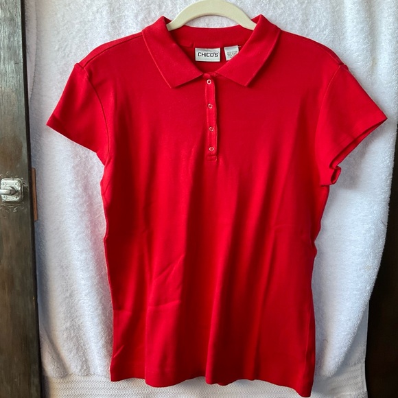 Chico’s Apparel Club Short Sleeve Tee Stop Red; NWT; M/8 - Picture 3 of 12